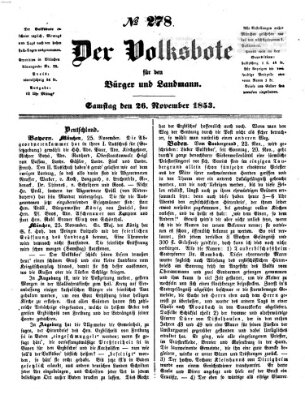Der Volksbote für den Bürger und Landmann Samstag 26. November 1853