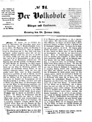 Der Volksbote für den Bürger und Landmann Sonntag 28. Januar 1855