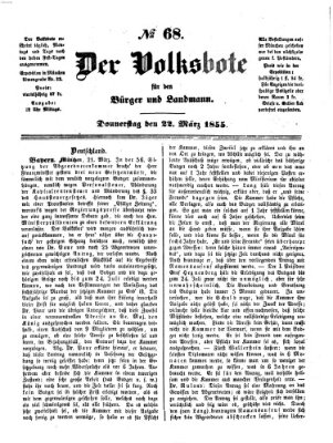 Der Volksbote für den Bürger und Landmann Donnerstag 22. März 1855