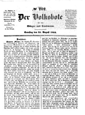 Der Volksbote für den Bürger und Landmann Samstag 25. August 1855