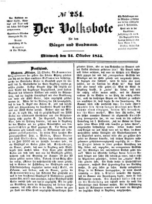 Der Volksbote für den Bürger und Landmann Mittwoch 24. Oktober 1855