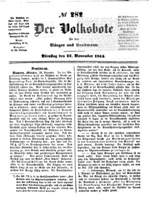 Der Volksbote für den Bürger und Landmann Dienstag 27. November 1855