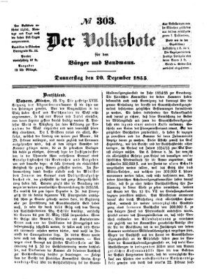 Der Volksbote für den Bürger und Landmann Donnerstag 20. Dezember 1855