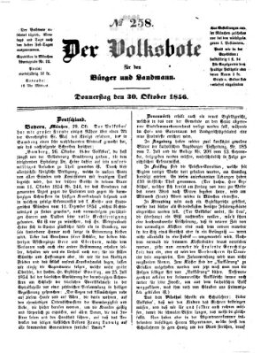 Der Volksbote für den Bürger und Landmann Donnerstag 30. Oktober 1856