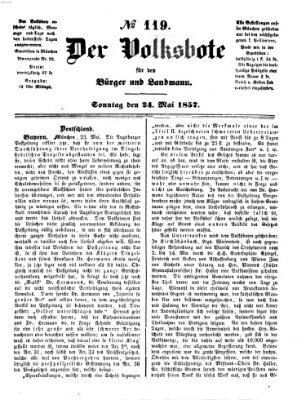Der Volksbote für den Bürger und Landmann Sonntag 24. Mai 1857