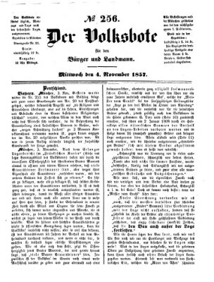 Der Volksbote für den Bürger und Landmann Mittwoch 4. November 1857