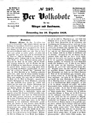 Der Volksbote für den Bürger und Landmann Donnerstag 30. Dezember 1858