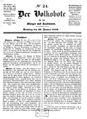 Der Volksbote für den Bürger und Landmann Sonntag 30. Januar 1859