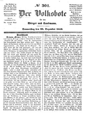 Der Volksbote für den Bürger und Landmann Donnerstag 29. Dezember 1859