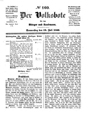 Der Volksbote für den Bürger und Landmann Donnerstag 12. Juli 1860