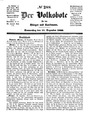 Der Volksbote für den Bürger und Landmann Donnerstag 13. Dezember 1860