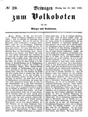 Der Volksbote für den Bürger und Landmann Montag 16. Juli 1860