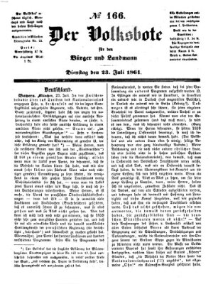 Der Volksbote für den Bürger und Landmann Dienstag 23. Juli 1861