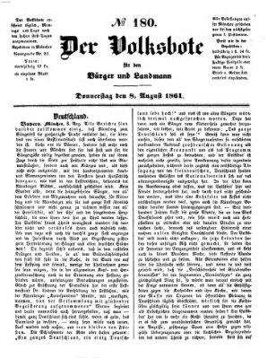 Der Volksbote für den Bürger und Landmann Donnerstag 8. August 1861