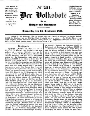 Der Volksbote für den Bürger und Landmann Donnerstag 26. September 1861