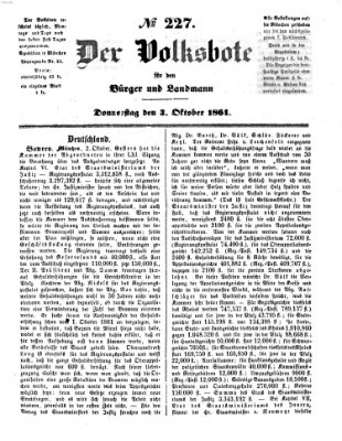Der Volksbote für den Bürger und Landmann Donnerstag 3. Oktober 1861