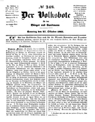 Der Volksbote für den Bürger und Landmann Sonntag 27. Oktober 1861