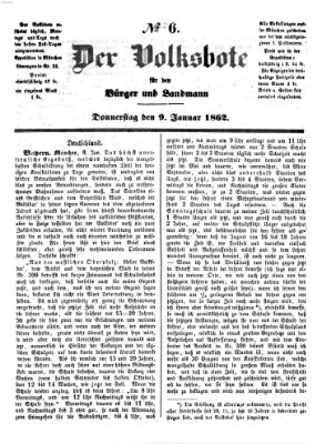 Der Volksbote für den Bürger und Landmann Donnerstag 9. Januar 1862