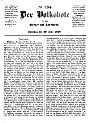 Der Volksbote für den Bürger und Landmann Sonntag 20. Juli 1862