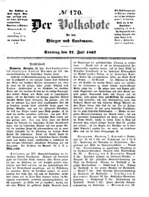 Der Volksbote für den Bürger und Landmann Sonntag 27. Juli 1862