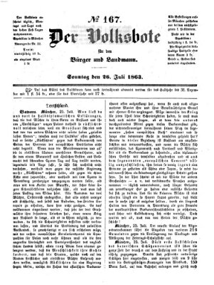 Der Volksbote für den Bürger und Landmann Sonntag 26. Juli 1863