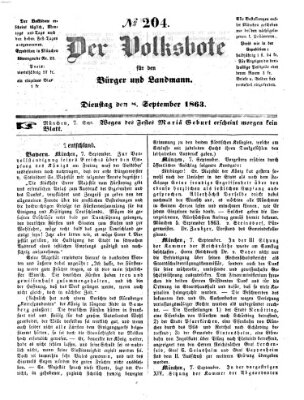 Der Volksbote für den Bürger und Landmann Dienstag 8. September 1863