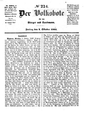 Der Volksbote für den Bürger und Landmann Freitag 2. Oktober 1863