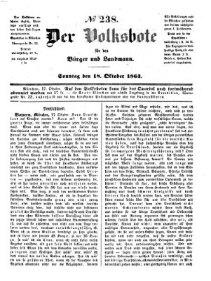 Der Volksbote für den Bürger und Landmann Sonntag 18. Oktober 1863