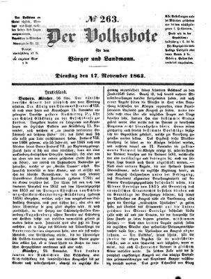 Der Volksbote für den Bürger und Landmann Dienstag 17. November 1863