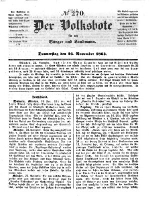 Der Volksbote für den Bürger und Landmann Donnerstag 26. November 1863
