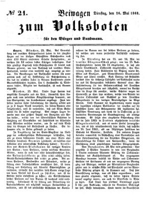 Der Volksbote für den Bürger und Landmann Dienstag 26. Mai 1863