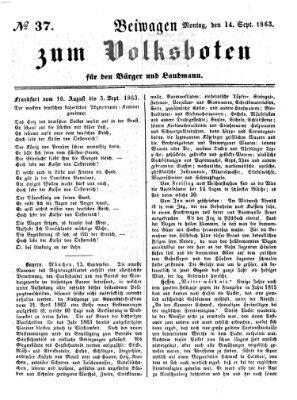 Der Volksbote für den Bürger und Landmann Montag 14. September 1863