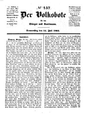 Der Volksbote für den Bürger und Landmann Donnerstag 14. Juli 1864