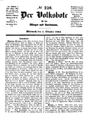 Der Volksbote für den Bürger und Landmann Mittwoch 5. Oktober 1864