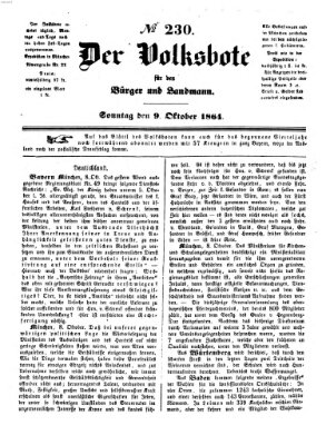 Der Volksbote für den Bürger und Landmann Sonntag 9. Oktober 1864
