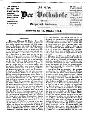 Der Volksbote für den Bürger und Landmann Mittwoch 19. Oktober 1864
