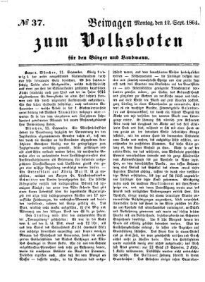 Der Volksbote für den Bürger und Landmann Montag 12. September 1864