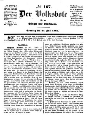 Der Volksbote für den Bürger und Landmann Sonntag 23. Juli 1865