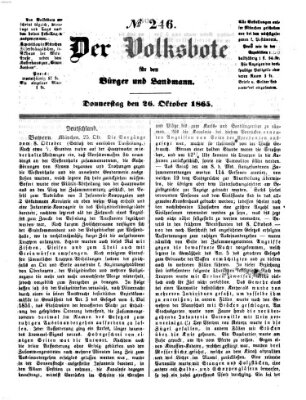 Der Volksbote für den Bürger und Landmann Donnerstag 26. Oktober 1865