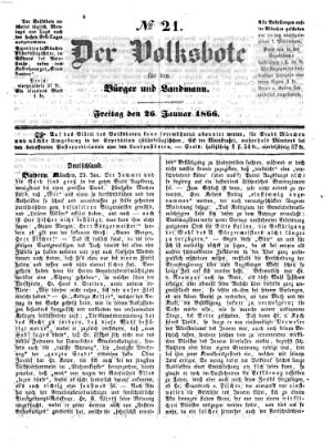 Der Volksbote für den Bürger und Landmann Freitag 26. Januar 1866