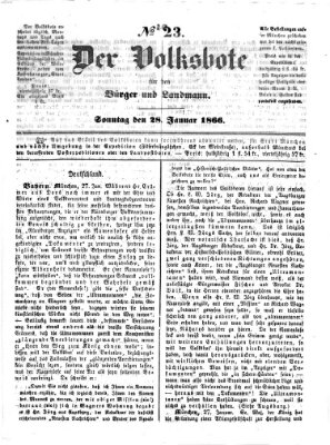 Der Volksbote für den Bürger und Landmann Sonntag 28. Januar 1866