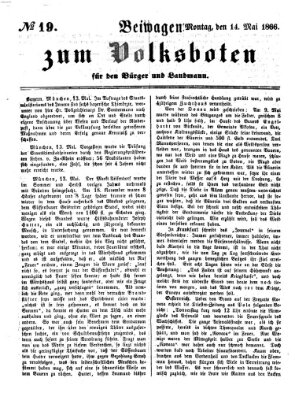 Der Volksbote für den Bürger und Landmann Montag 14. Mai 1866