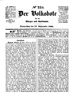 Der Volksbote für den Bürger und Landmann Donnerstag 27. September 1866