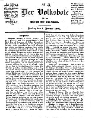 Der Volksbote für den Bürger und Landmann Freitag 4. Januar 1867