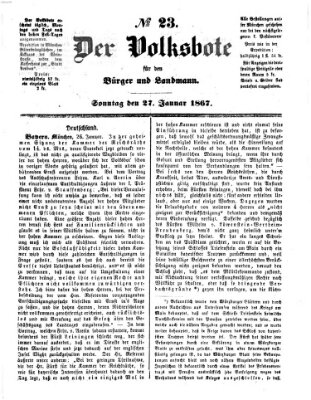 Der Volksbote für den Bürger und Landmann Sonntag 27. Januar 1867