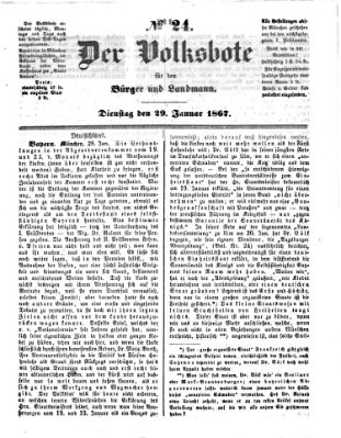 Der Volksbote für den Bürger und Landmann Dienstag 29. Januar 1867