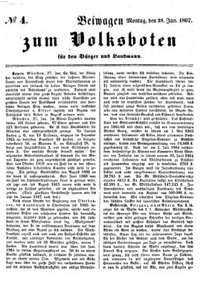 Der Volksbote für den Bürger und Landmann Montag 28. Januar 1867