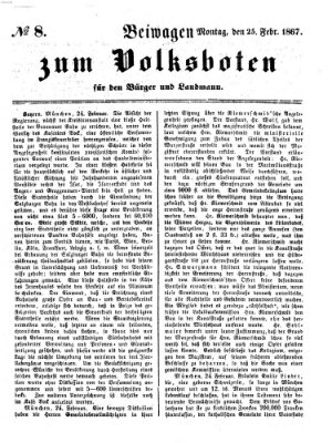 Der Volksbote für den Bürger und Landmann Montag 25. Februar 1867