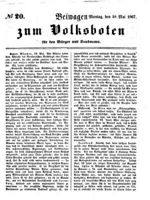 Der Volksbote für den Bürger und Landmann Montag 20. Mai 1867