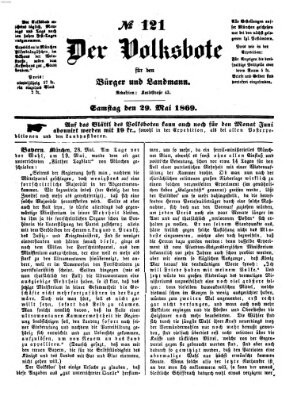 Der Volksbote für den Bürger und Landmann Samstag 29. Mai 1869